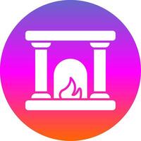 Fireplace Glyph Gradient Circle Icon Design vector