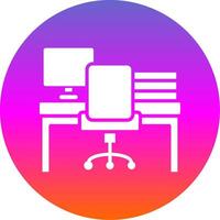 espacio de trabajo glifo degradado circulo icono diseño vector