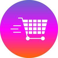 Shopping Cart Glyph Gradient Circle Icon Design vector