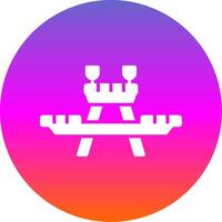 Picnic Table Glyph Gradient Circle Icon Design vector