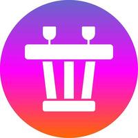 Dining Table Glyph Gradient Circle Icon Design vector