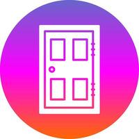 Door Glyph Gradient Circle Icon Design vector