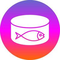 Tuna Can Glyph Gradient Circle Icon Design vector