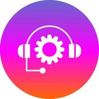 Support Glyph Gradient Circle Icon Design vector