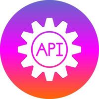 Api Glyph Gradient Circle Icon Design vector