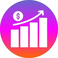 Money Growth Glyph Gradient Circle Icon Design vector
