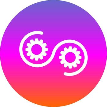 Devops Glyph Gradient Circle Icon Design vector