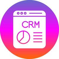 crm glifo degradado circulo icono diseño vector