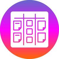 Kanban Glyph Gradient Circle Icon Design vector