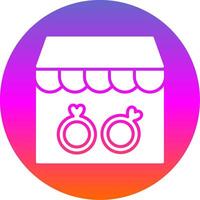 Rings Shop Glyph Gradient Circle Icon Design vector