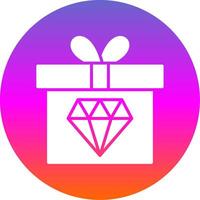 Diamond Glyph Gradient Circle Icon Design vector