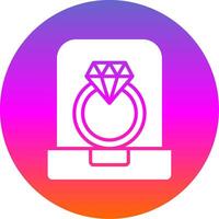 diamante anillo glifo degradado circulo icono diseño vector
