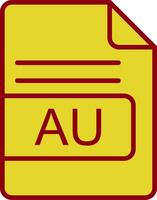 AU File Format Vintage Icon Design vector