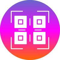 qr código glifo degradado circulo icono diseño vector