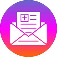 Invitation Letter Glyph Gradient Circle Icon Design vector