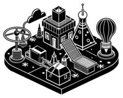 Science lab table vector