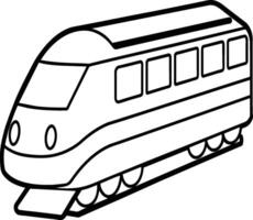 Train coloring pages. Vehicles line art for coloring book vector