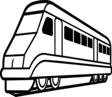 Train coloring pages. Vehicles line art for coloring book vector