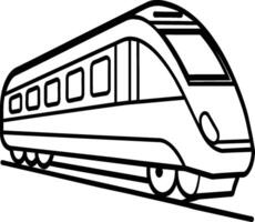 Train coloring pages. Vehicles line art for coloring book vector