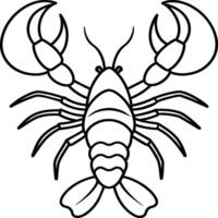 Lobsters line art. Lobsters fish coloring pages for coloring book vector
