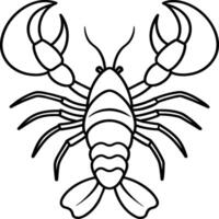 Lobsters line art. Lobsters fish coloring pages for coloring book vector