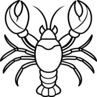 Lobsters line art. Lobsters fish coloring pages for coloring book vector