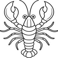 Lobsters line art. Lobsters fish coloring pages for coloring book vector