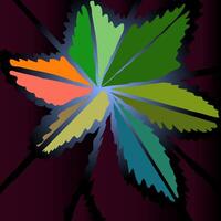 Illustration abstract colored background with a pointed star or leaf in the center. calm beautiful background that does not strain the eyes. An object looks like a flower or a leaf vector