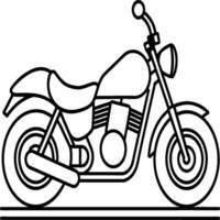 Hand drawn motorcycle isolated on white background coloring page vector