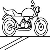 Hand drawn motorcycle isolated on white background coloring page vector