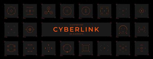 Cyberpunk futuristic HUD design elements set. vector