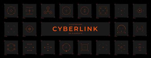 Cyberpunk futuristic HUD design elements set. vector