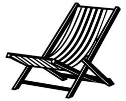 Beach lounger stock silhouettes vector