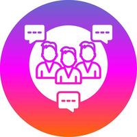 Seo Group Chat Glyph Gradient Circle Icon Design vector