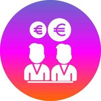 Euro Team Glyph Gradient Circle Icon Design vector