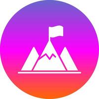 Goal Summit Glyph Gradient Circle Icon Design vector