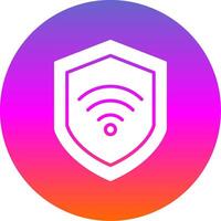 Wifi Security Glyph Gradient Circle Icon Design vector