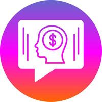 Money Idea Chat Glyph Gradient Circle Icon Design vector