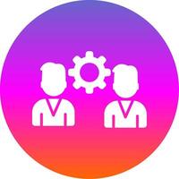 Team Settings Glyph Gradient Circle Icon Design vector