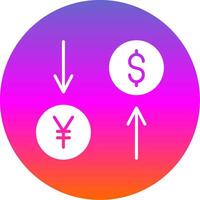 Exchange Rate Glyph Gradient Circle Icon Design vector