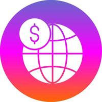 Global Business Glyph Gradient Circle Icon Design vector