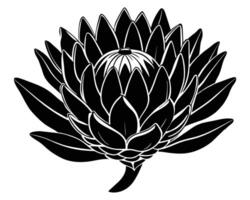 Black and white flower vector