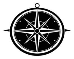 Gray and black color compass symbol vector