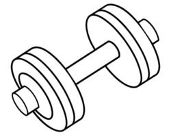 Dumbbell outline icon vector