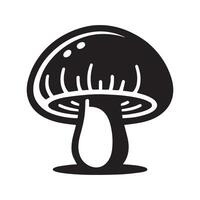 A classic silhouette of a button mushroom vector