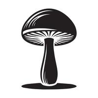 A silhouette of the magic mushroom with its distinct thin stem vector