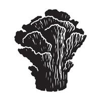 The rough irregular silhouette of a Chaga mushroom vector