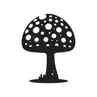 A silhouette of the iconic fly agaric illustration vector