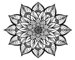 flor en blanco y negro vector