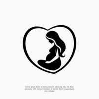 Silhouette Pregnancy Logo Design Template vector